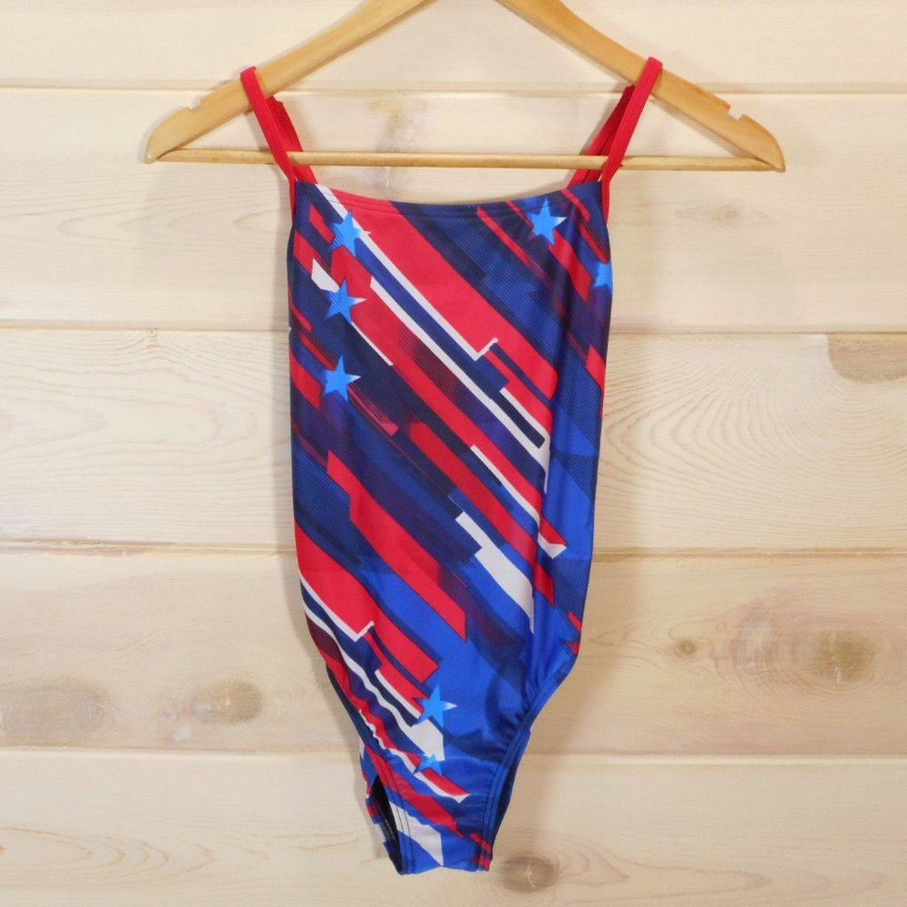 Speedo Women's Adult size 6 Swimsuit One Piece ProLT Red White Blue